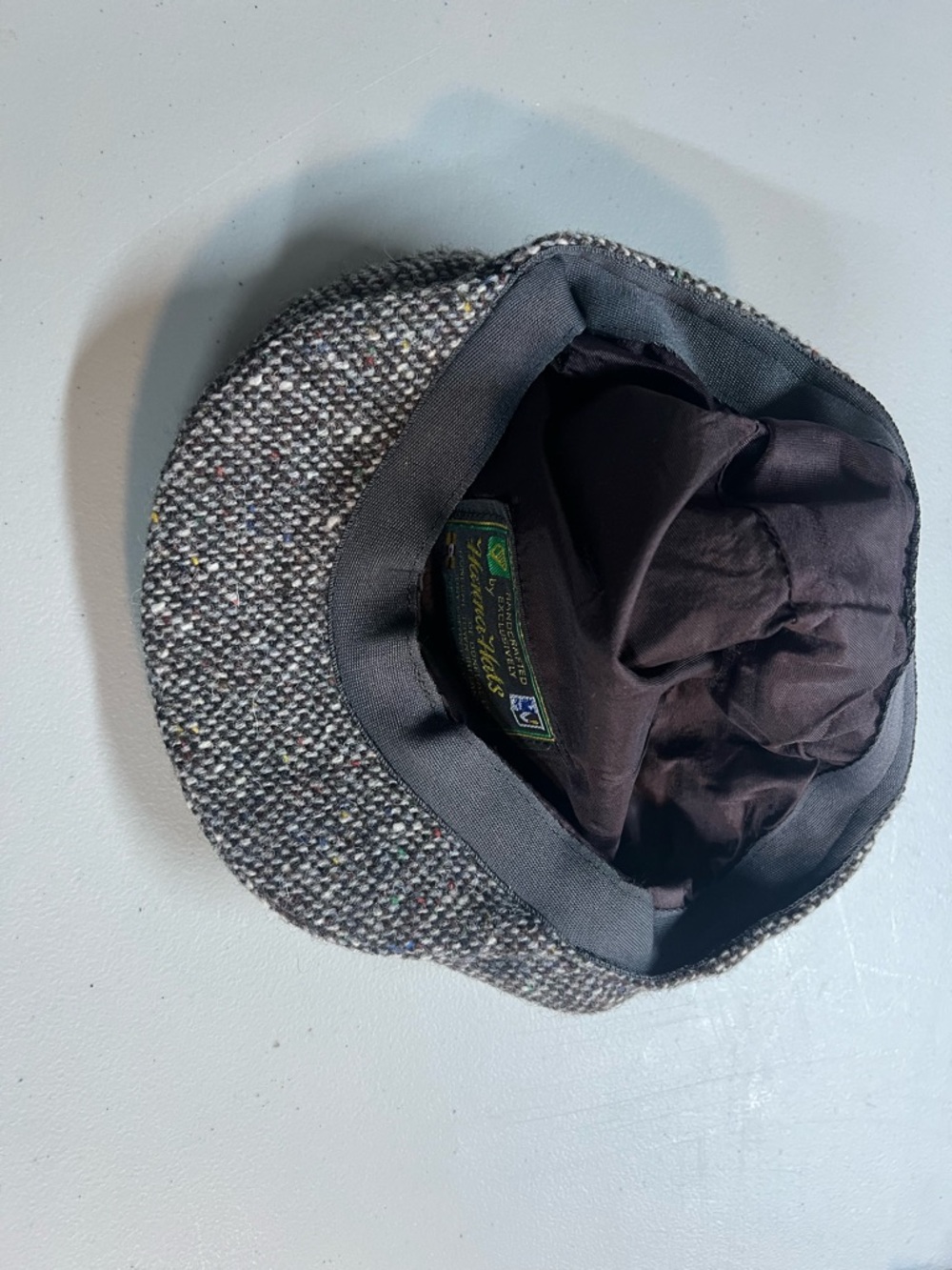 Hanna Hats Ireland Tweed Newsboy Cap Gray Wool Speckled Size M - Picture 3 of 3
